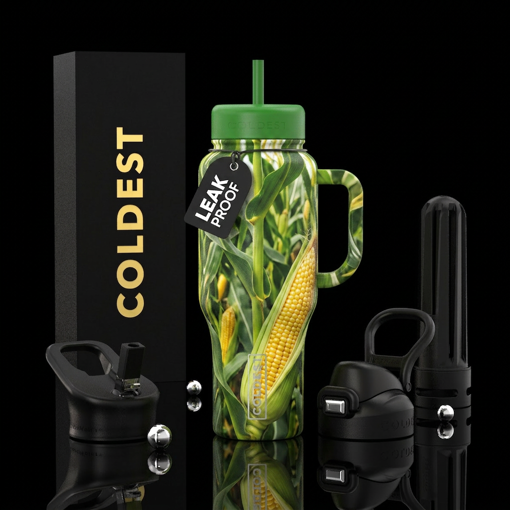 3d corn stalks water bottle design