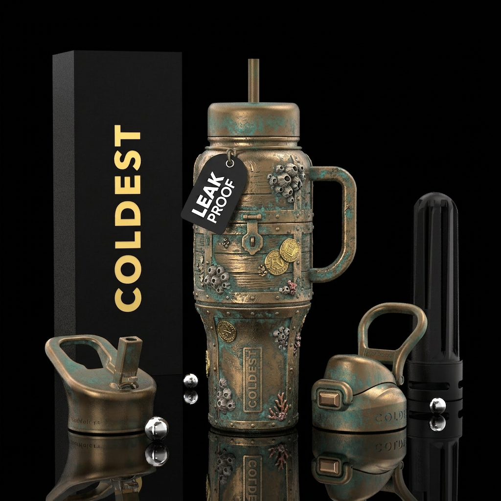 Dead man's chest water bottle design