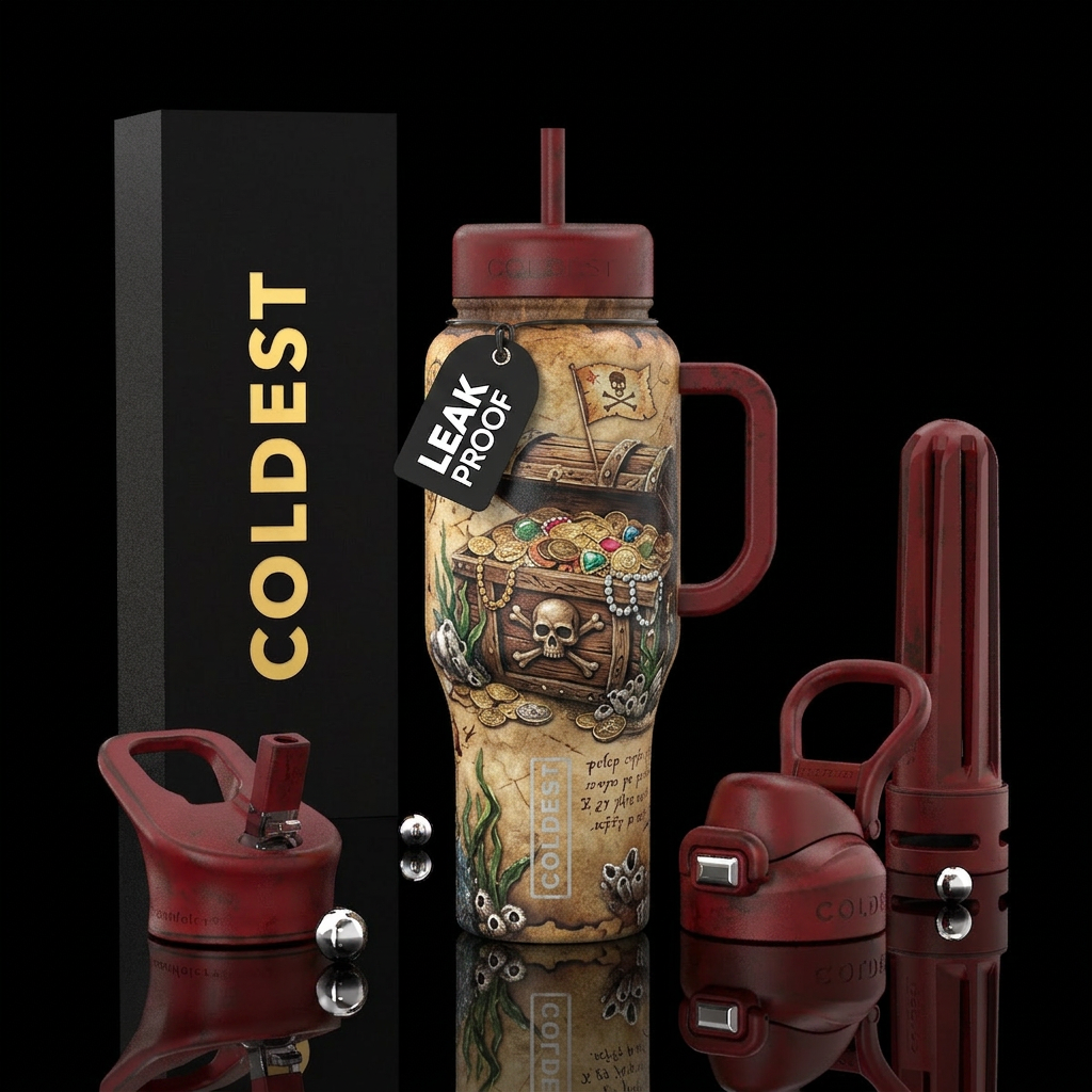 Dead man's chest water bottle design