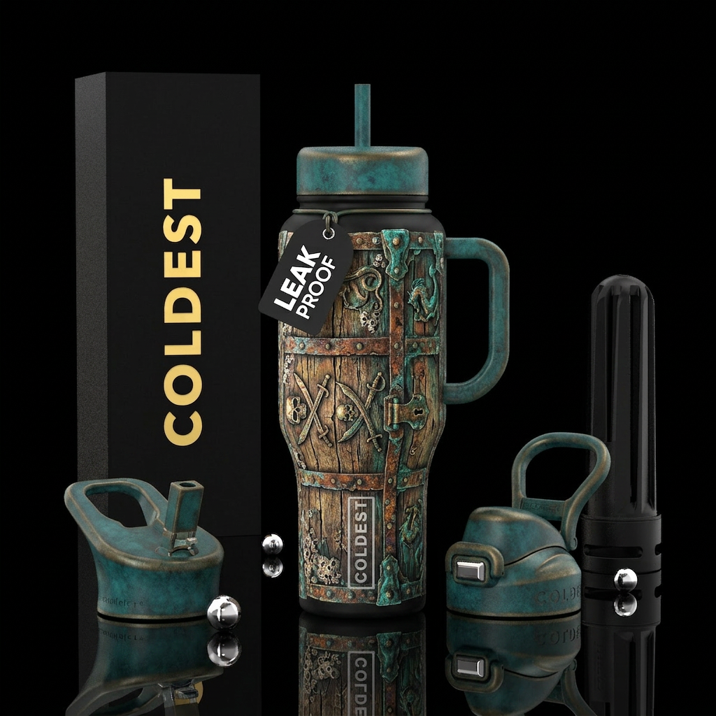 Dead man's chest water bottle design