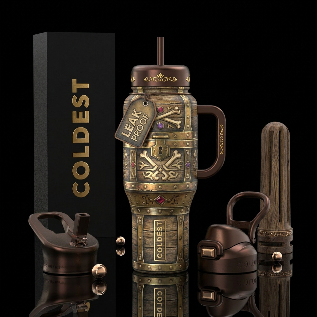 Dead man's chest water bottle design