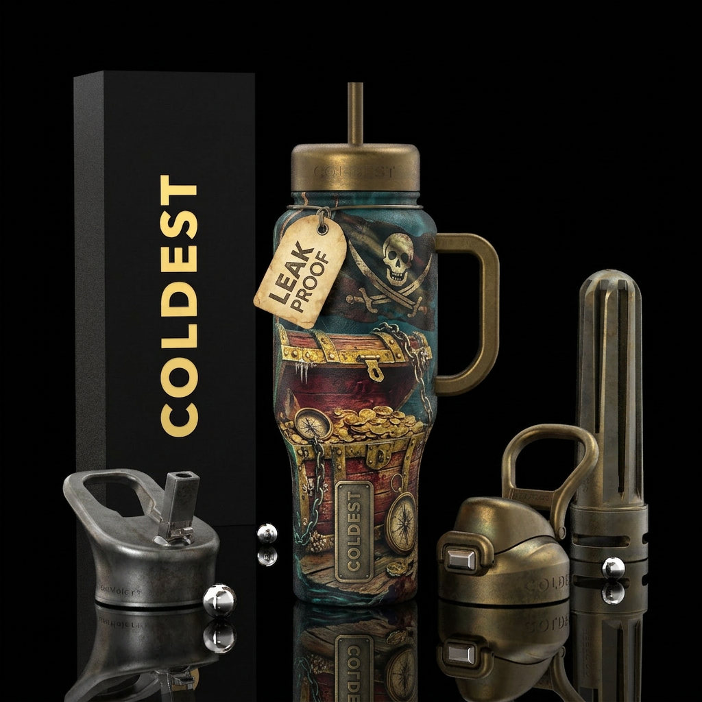 Dead man's chest water bottle design