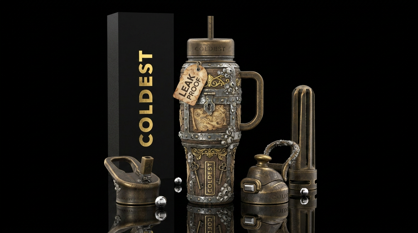 Dead man's chest water bottle design