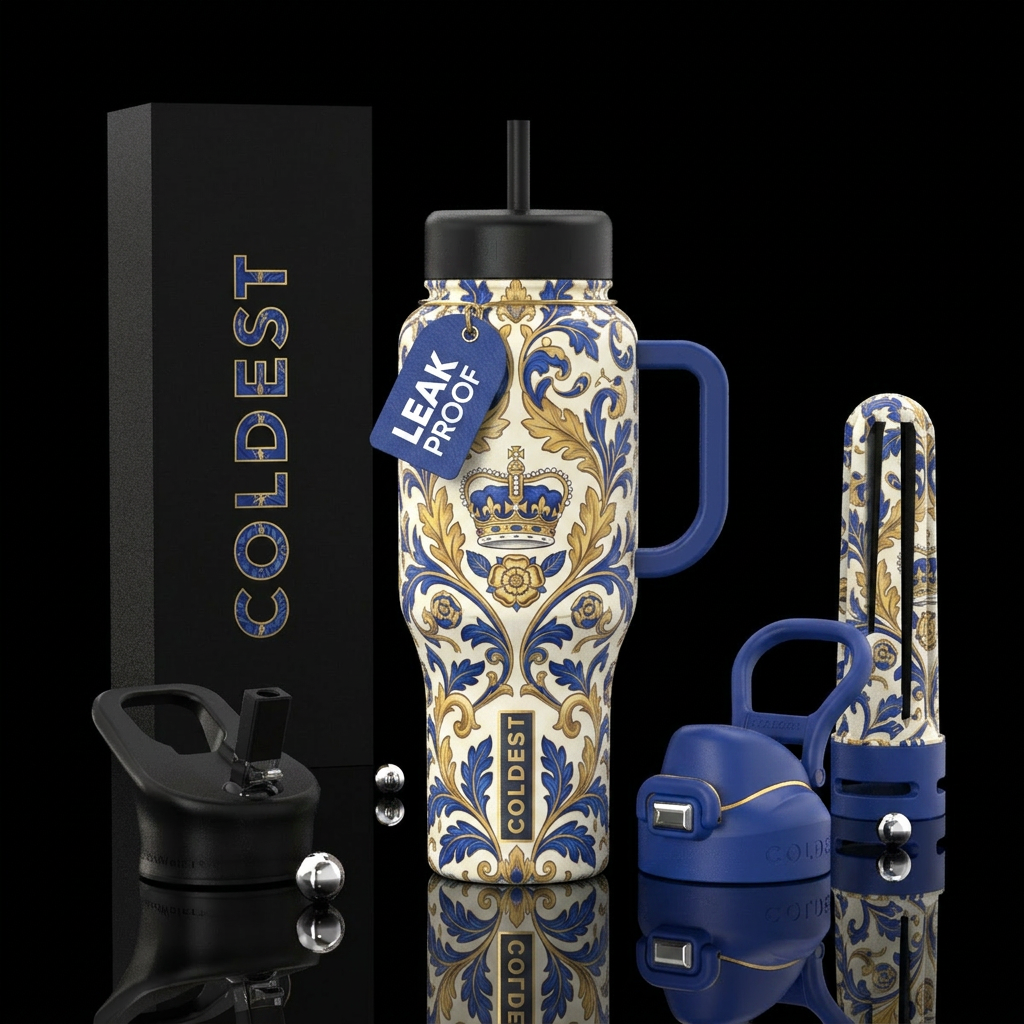 British royal China pattern water bottle design