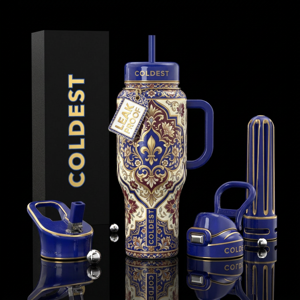 French royal China pattern water bottle design
