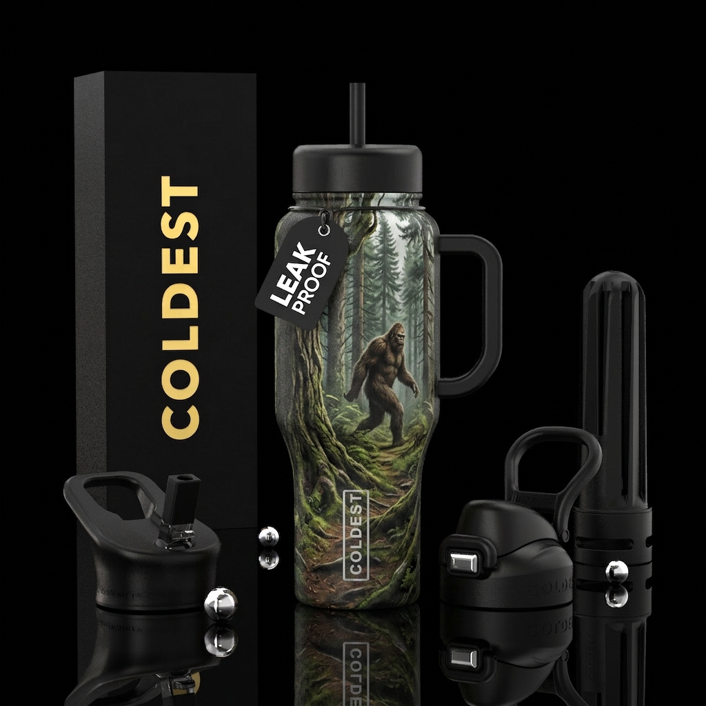 Secrets of the forests. Bigfoot water bottle design