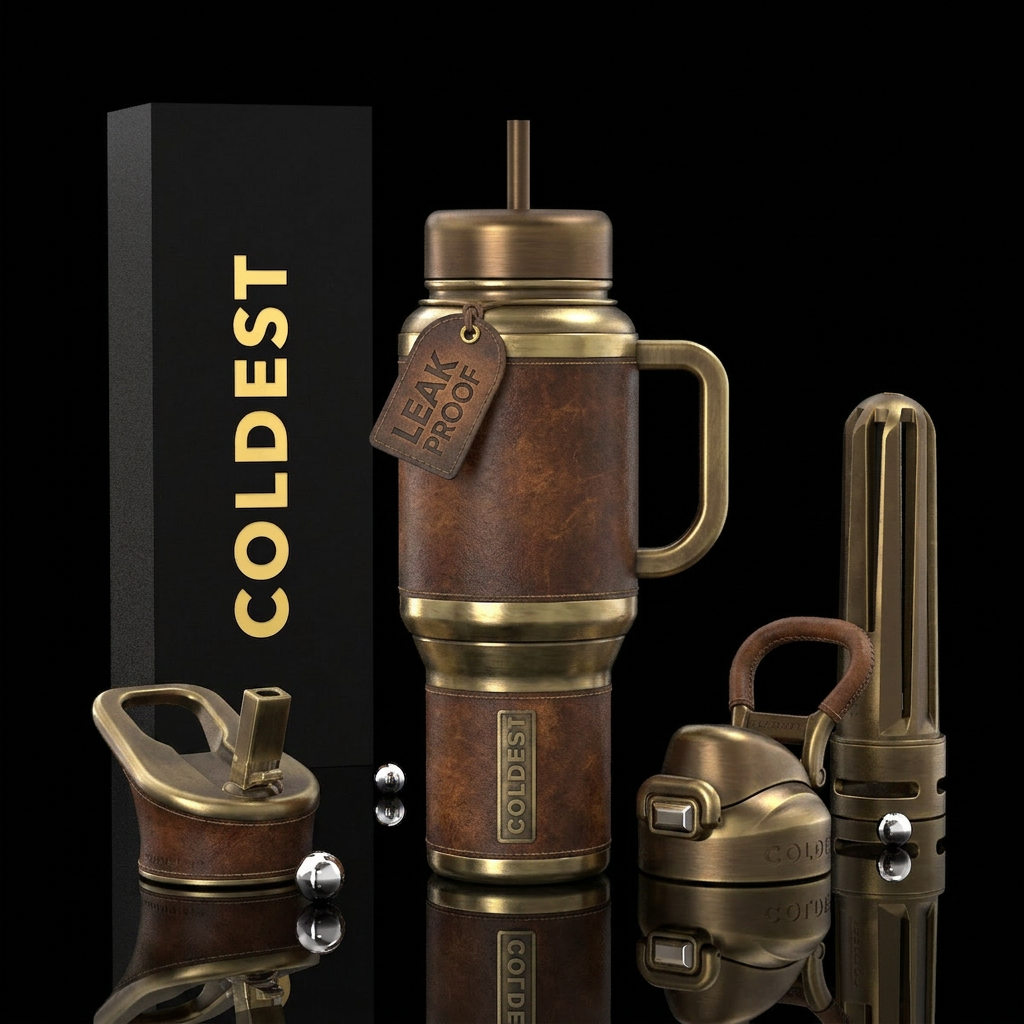 Tumbler looks like an antique nautical spyglass wi... water bottle design