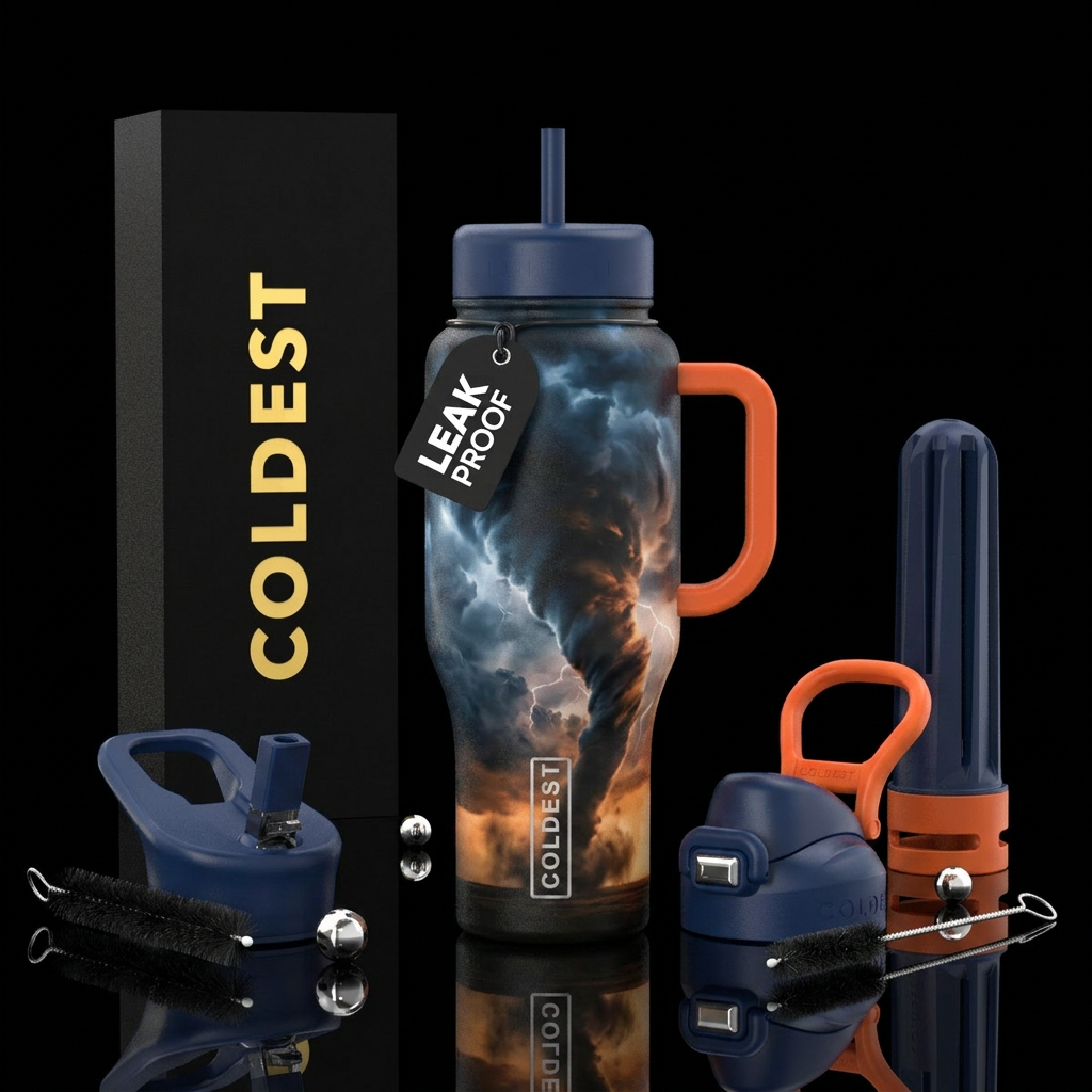 Twister in oklahoma water bottle design