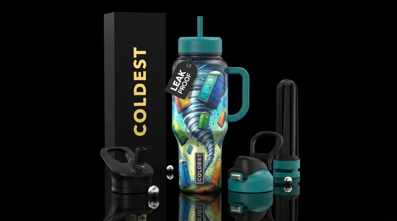 Flying porta pottiesin tornado water bottle design