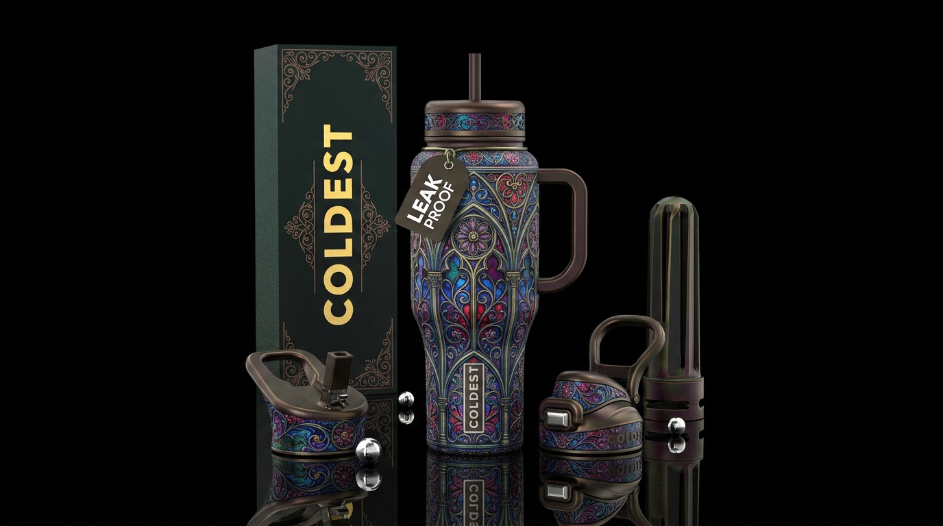 Tumbler is inspired by victorian architecture water bottle design