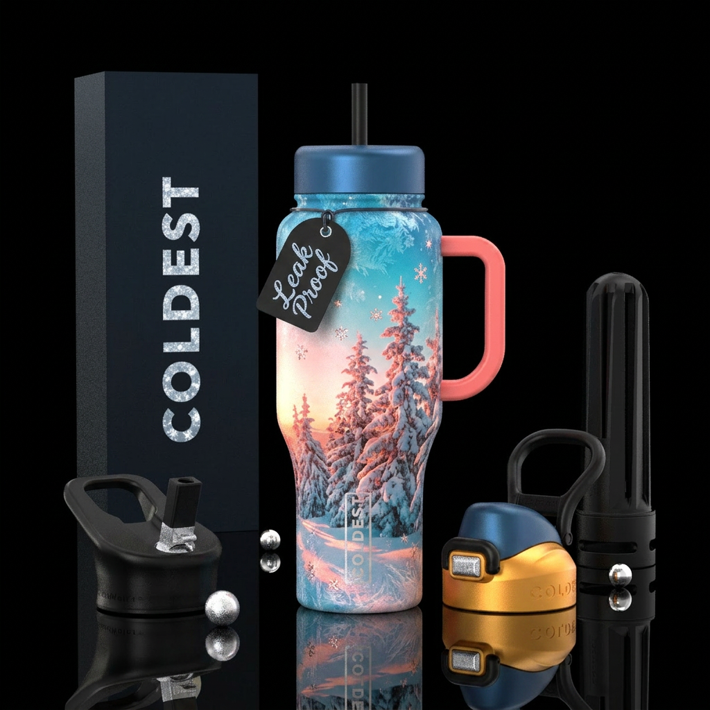 Tumbler resembles a perfect winter afternoon water bottle design