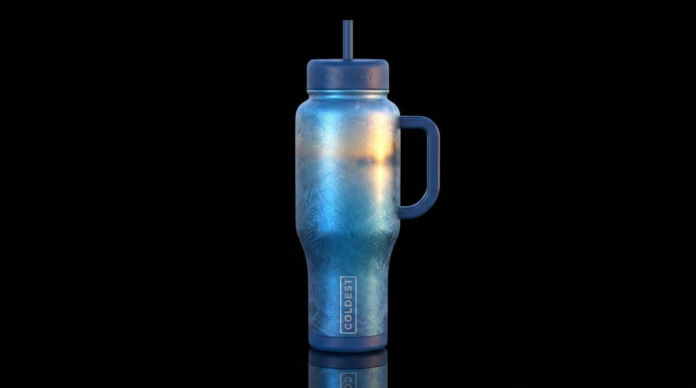 Tumbler resembles a perfect winter afternoon water bottle design