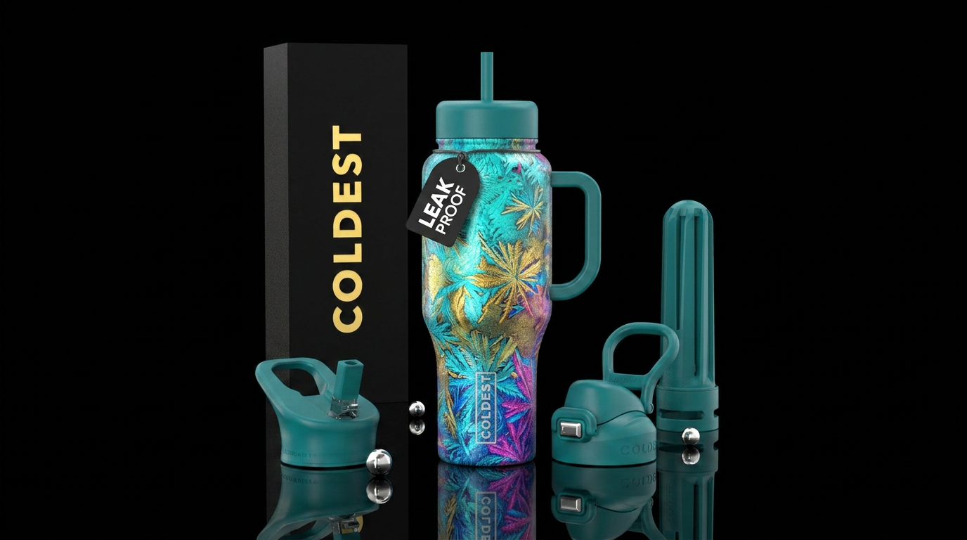 Tumbler resembles a perfect winter afternoon water bottle design