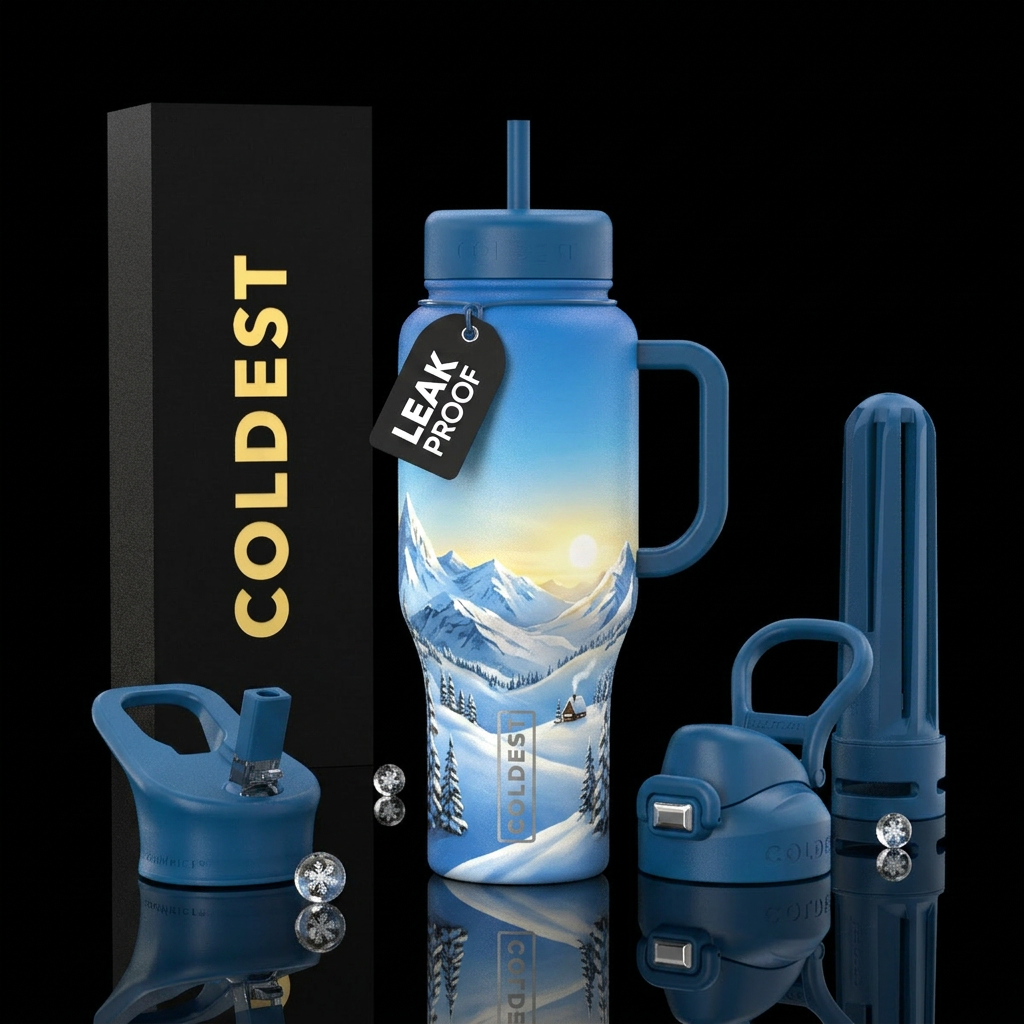 Tumbler resembles a perfect winter afternoon water bottle design