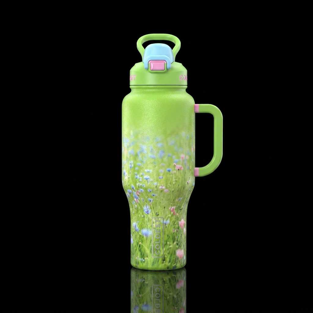 Tumbler resembles a perfect spring afternoon water bottle design
