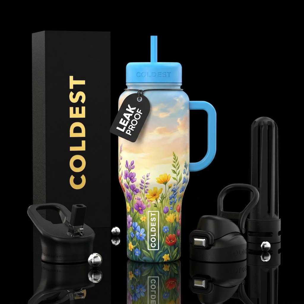 Tumbler resembles a perfect spring afternoon water bottle design