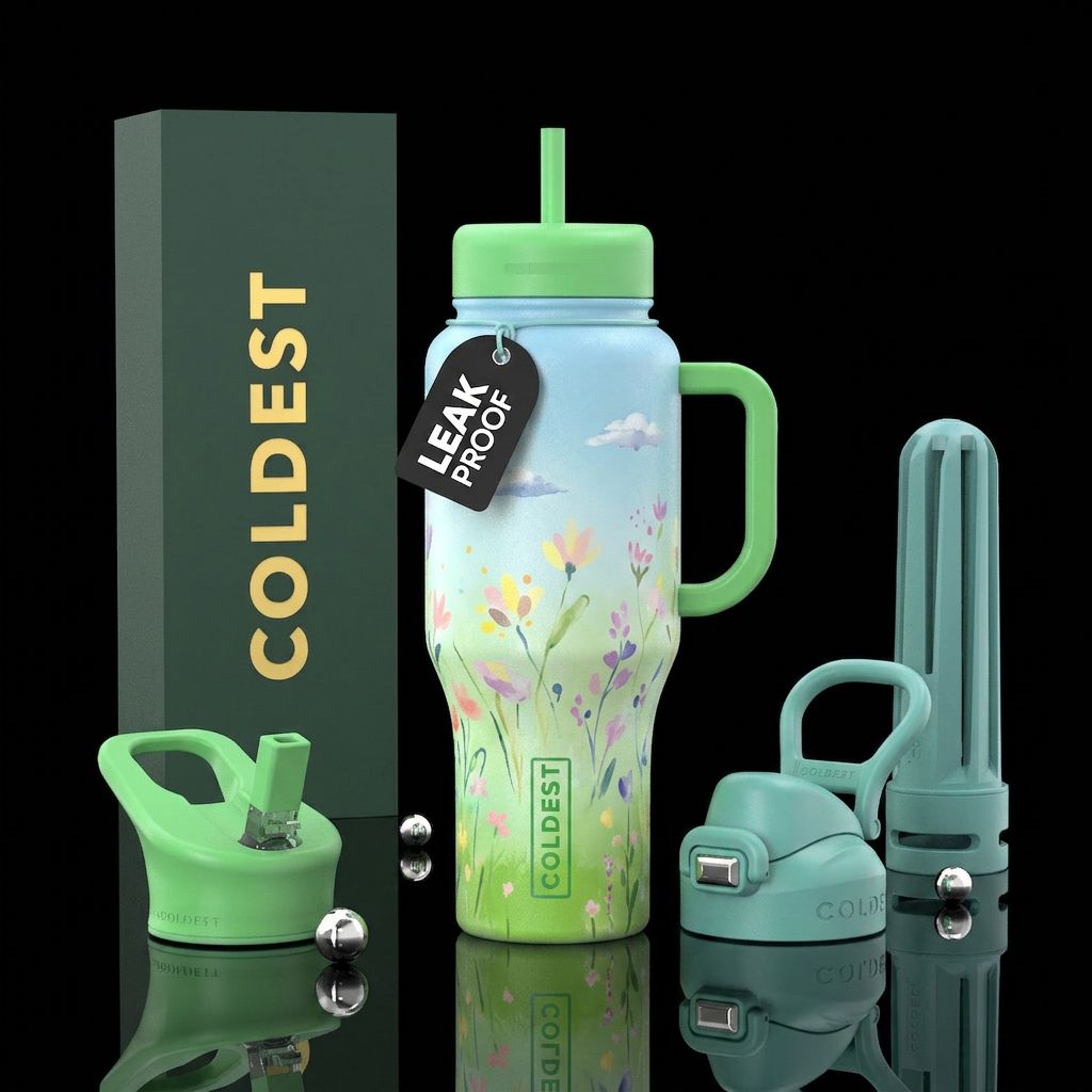 Tumbler resembles a perfect spring afternoon water bottle design