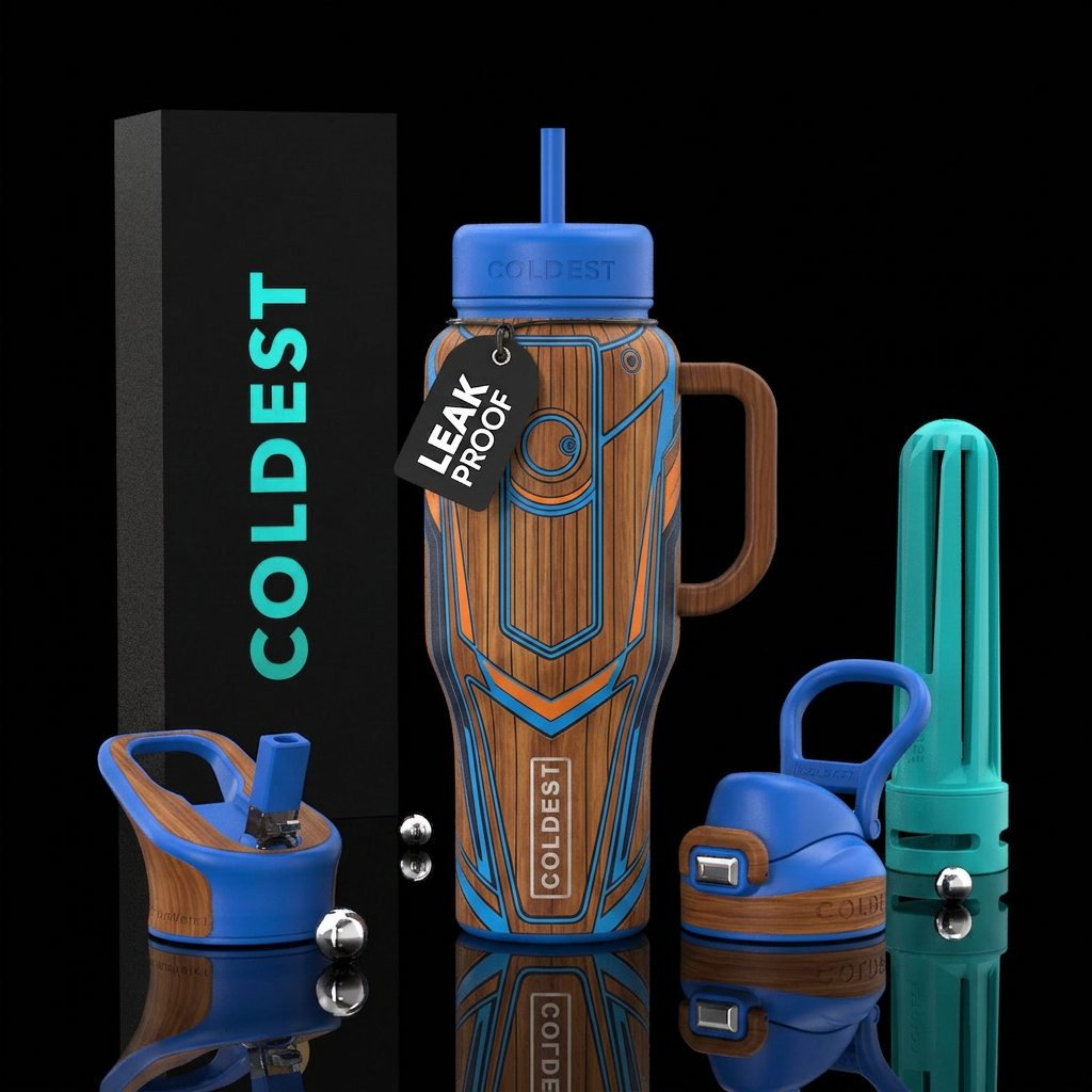 Tumbler is inspired by the teak and  patterns in m... water bottle design
