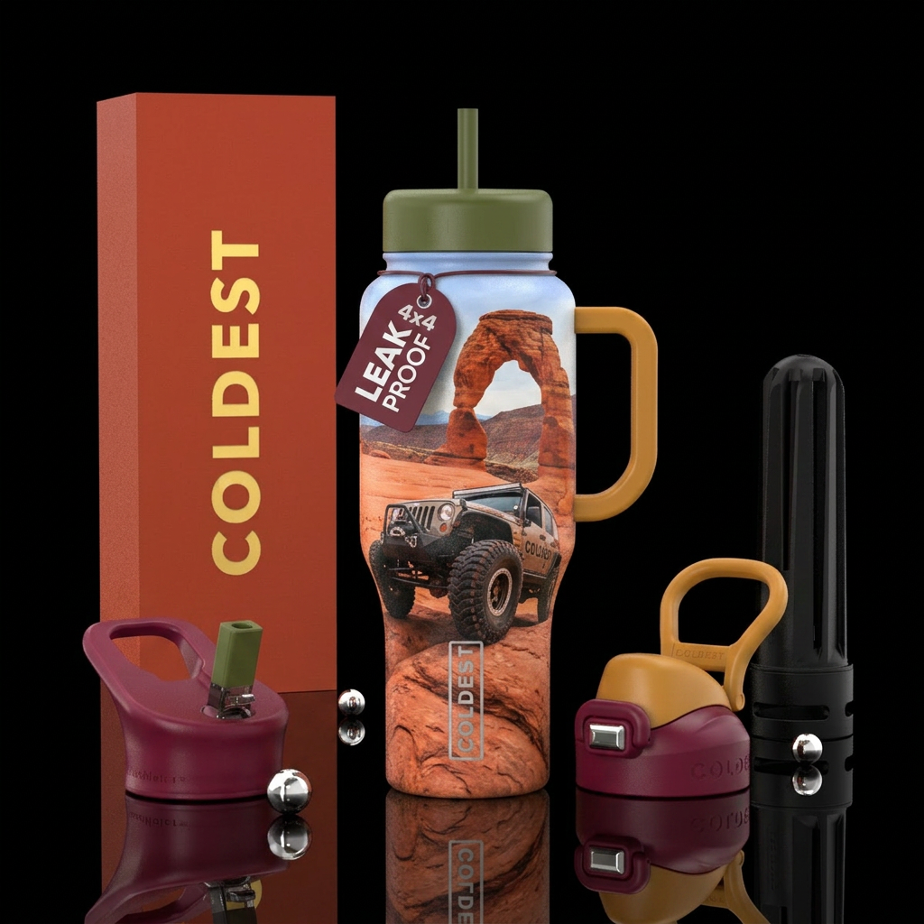 Tumbler is inspired by Moab rock crawling water bottle design