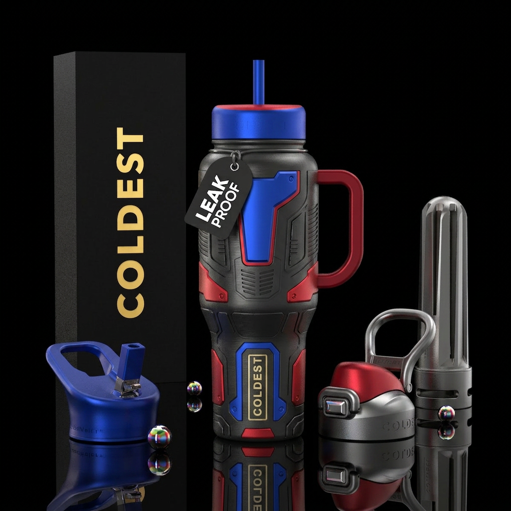 Tumbler is inspired by Optimus robotics water bottle design