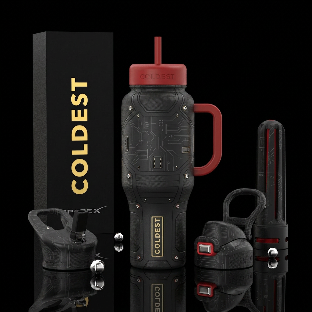 Tumbler is inspired by space x space suits water bottle design