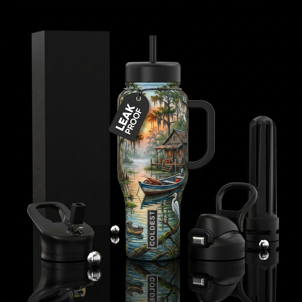 Tumbler is inspired by Cajun country water bottle design