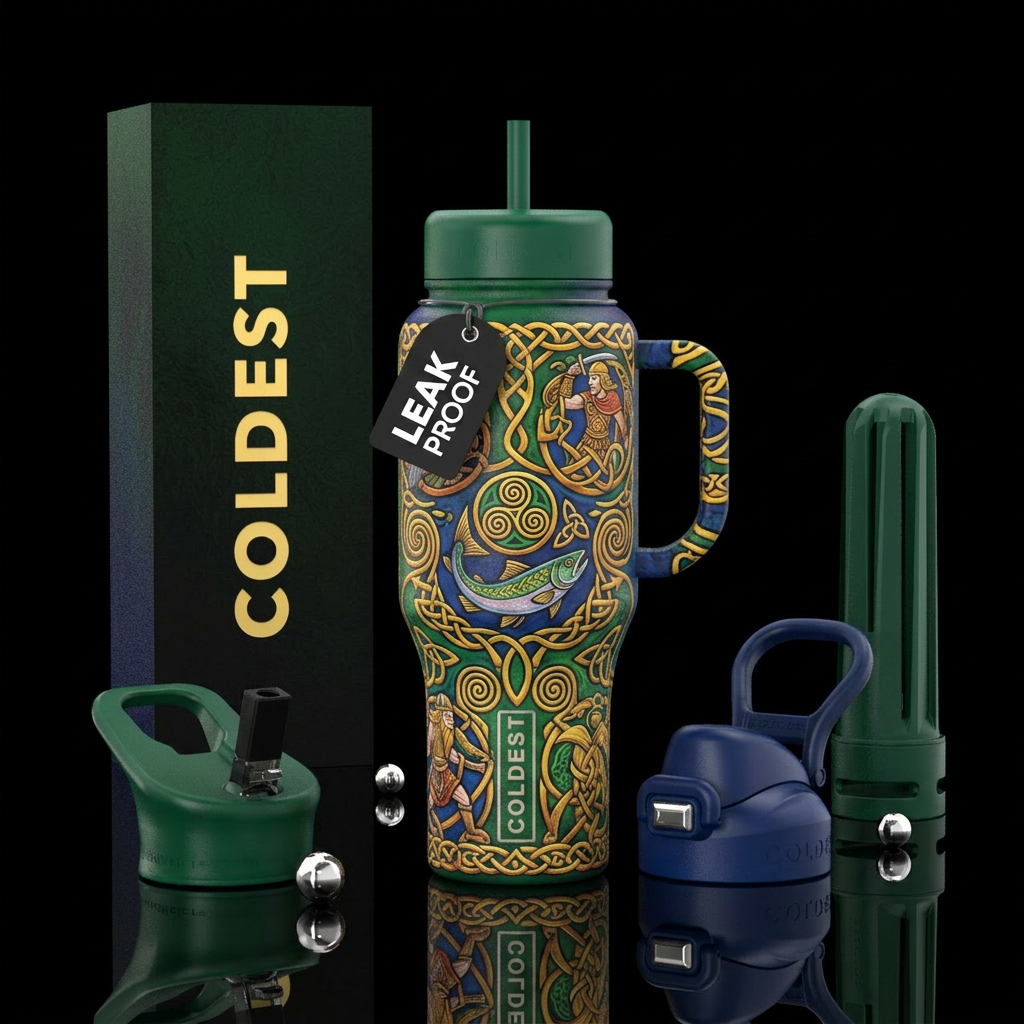 Tumbler is inspired by old Irish legends water bottle design