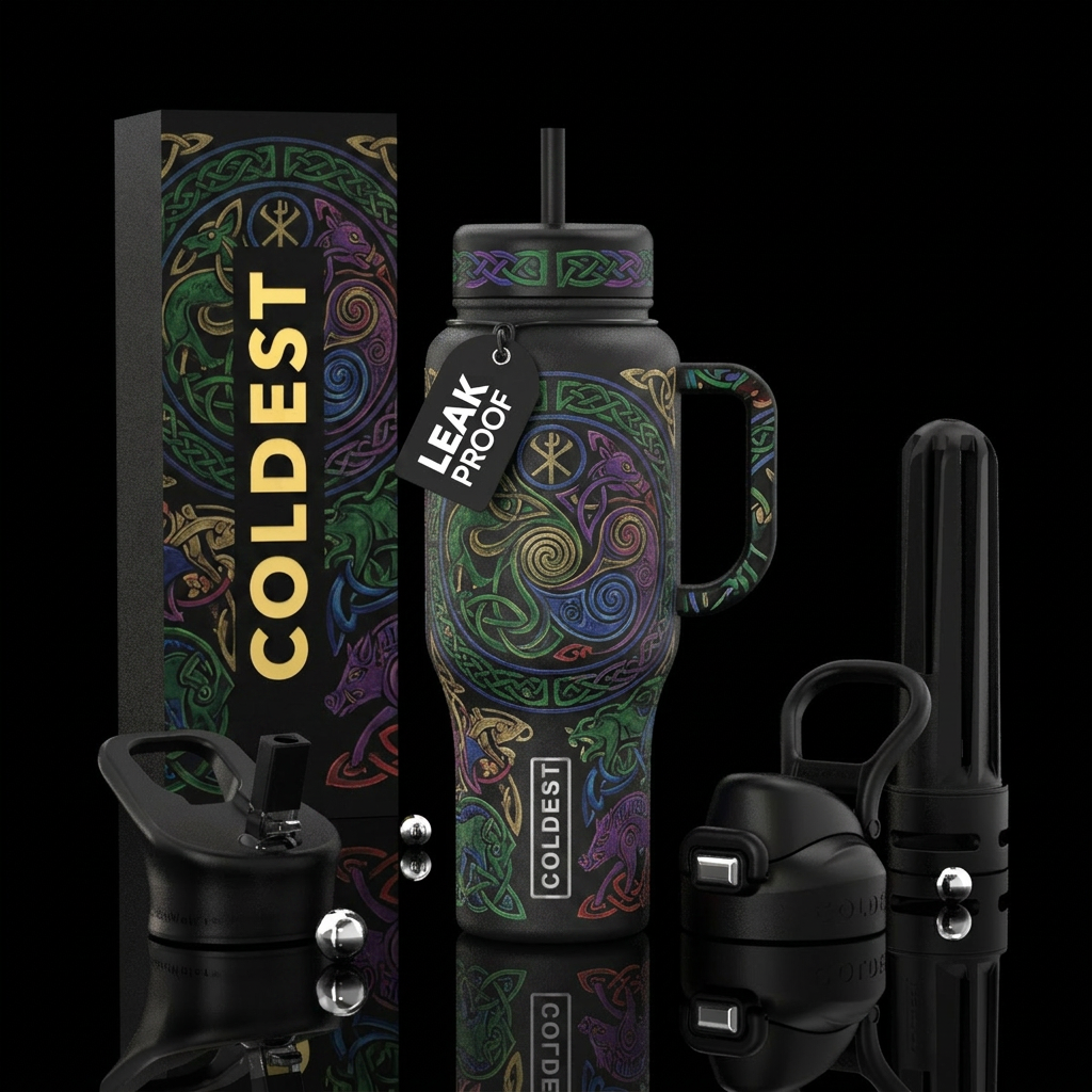 Tumbler is inspired by old keltic legends water bottle design