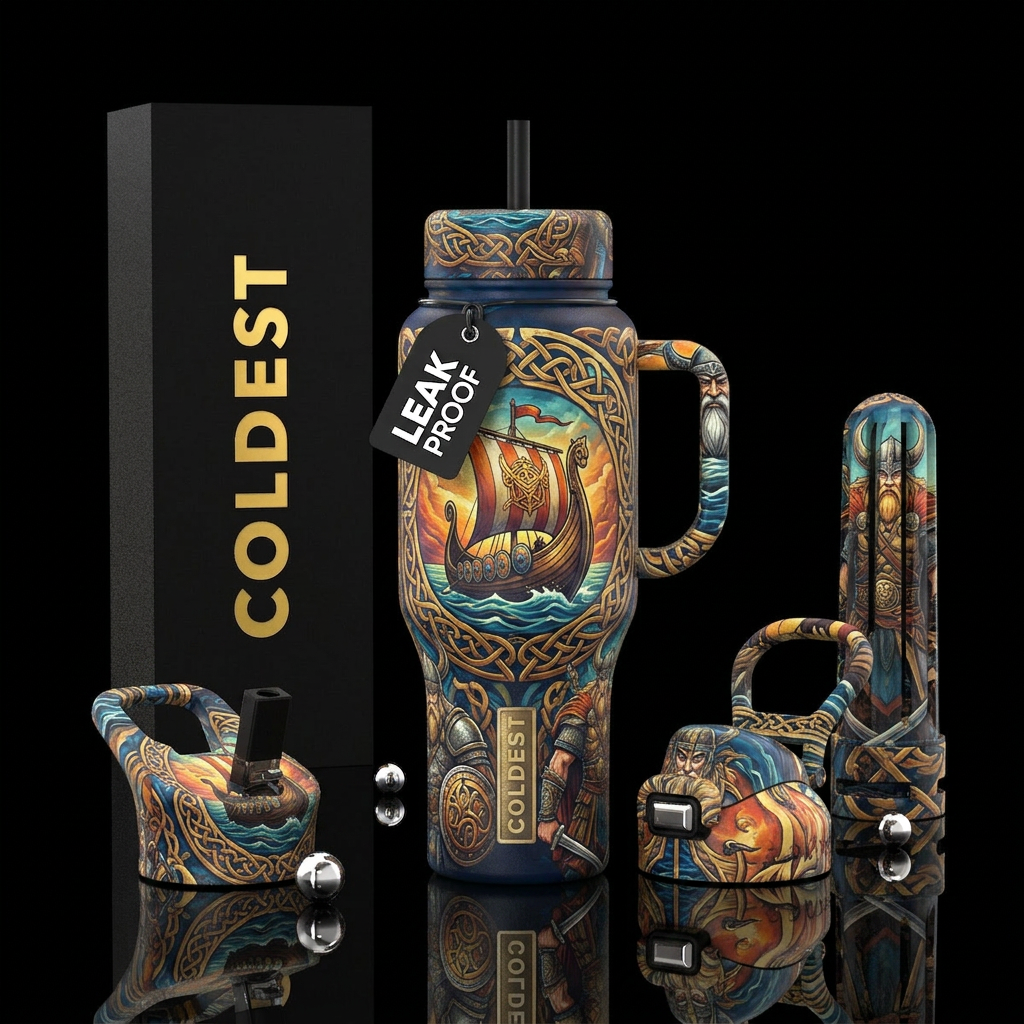 Tumbler is inspired by old Viking legends water bottle design