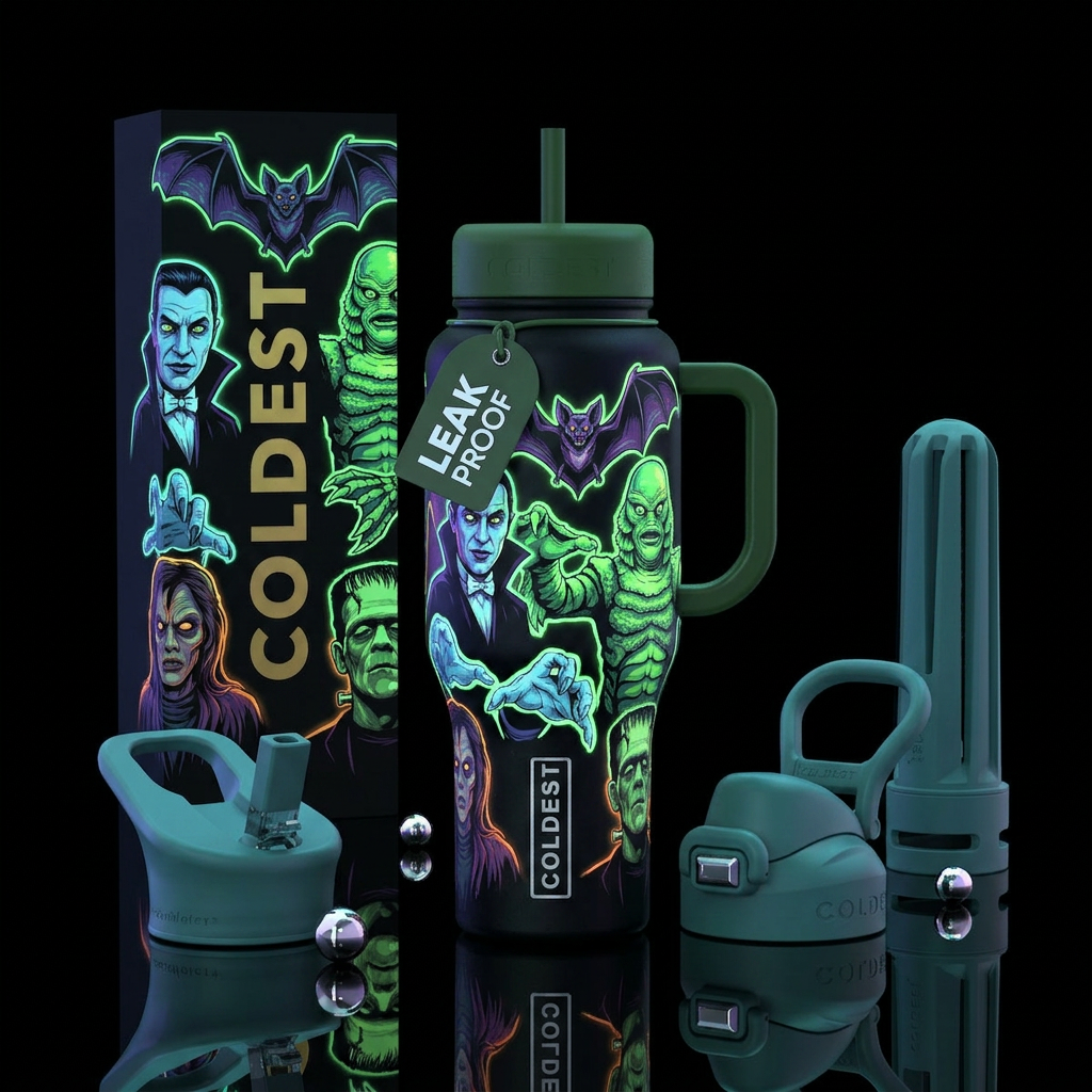 Tumbler inspired by glowy versions of classic movi... water bottle design