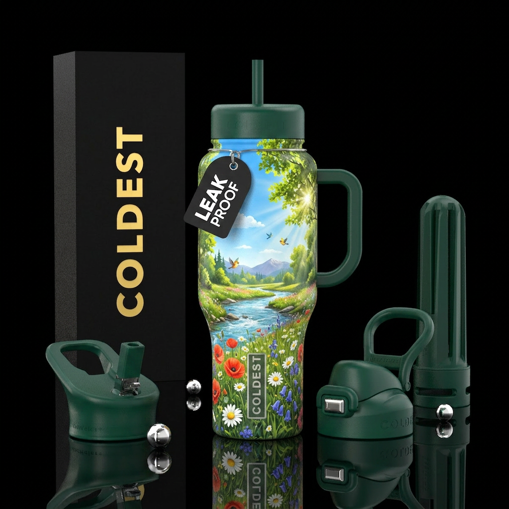 Inspired by the perfect day in nature water bottle design