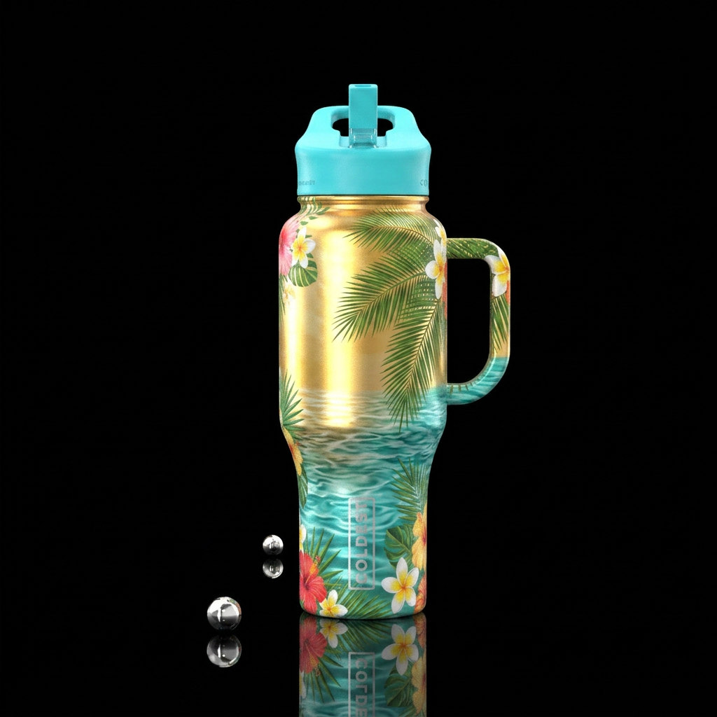 Tumbler resembles the perfect summer day water bottle design
