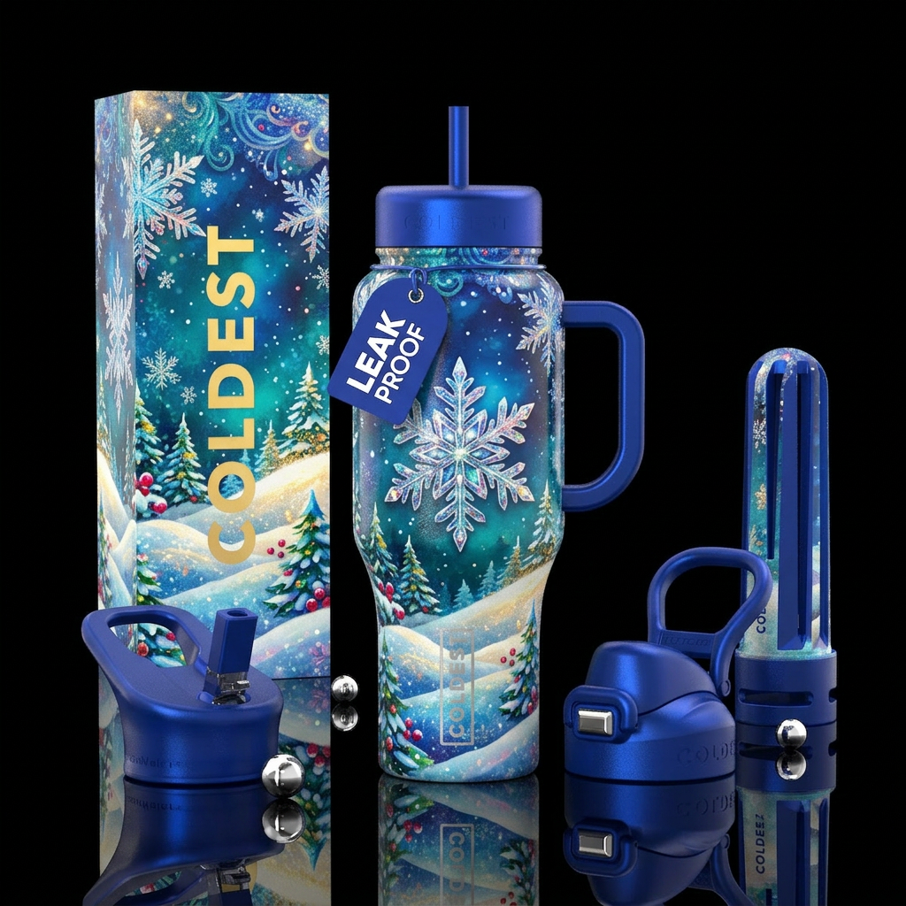 Tumbler resembles the perfect winter day water bottle design