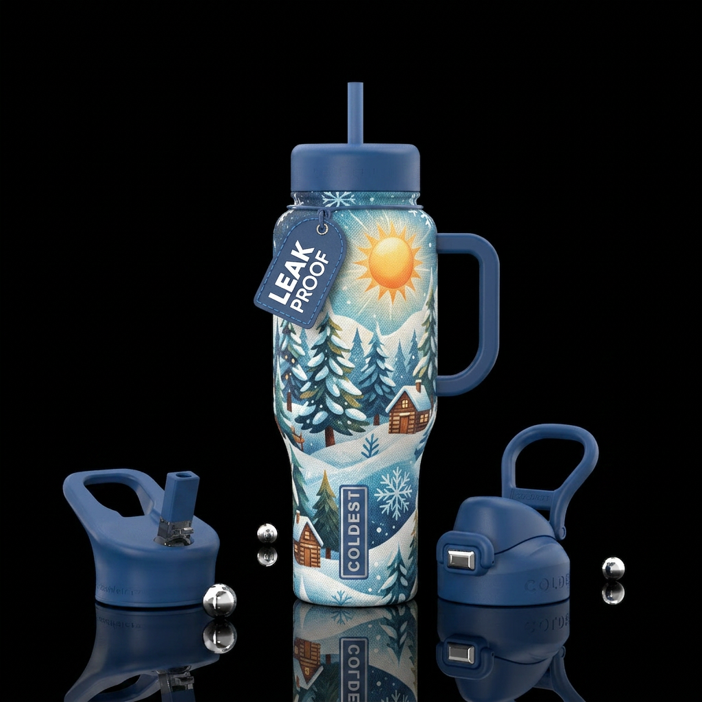 Tumbler resembles the perfect winter day water bottle design
