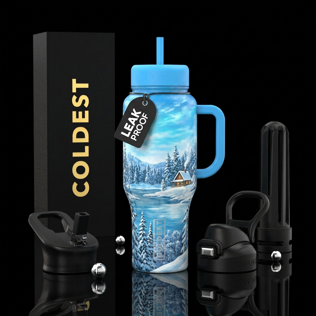 Tumbler resembles the perfect winter day water bottle design