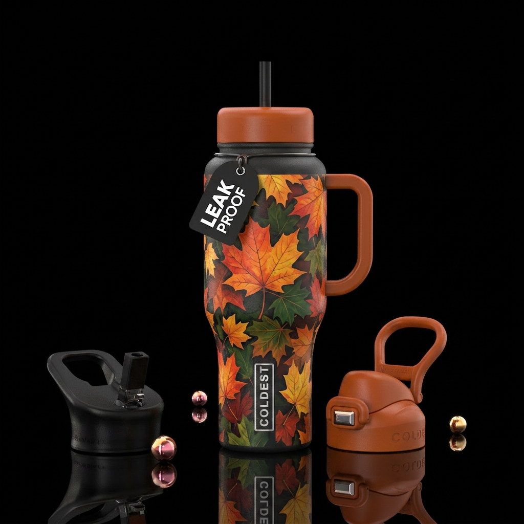Tumbler resembles the perfect fall day water bottle design