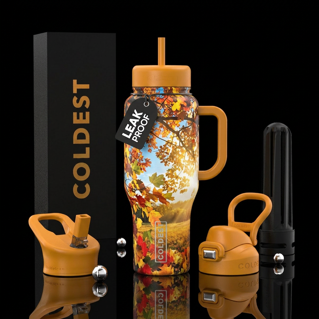 Tumbler resembles the perfect fall day water bottle design