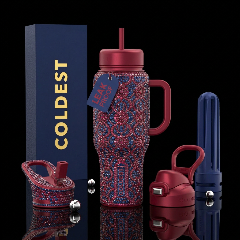 Rubies and saphires water bottle design