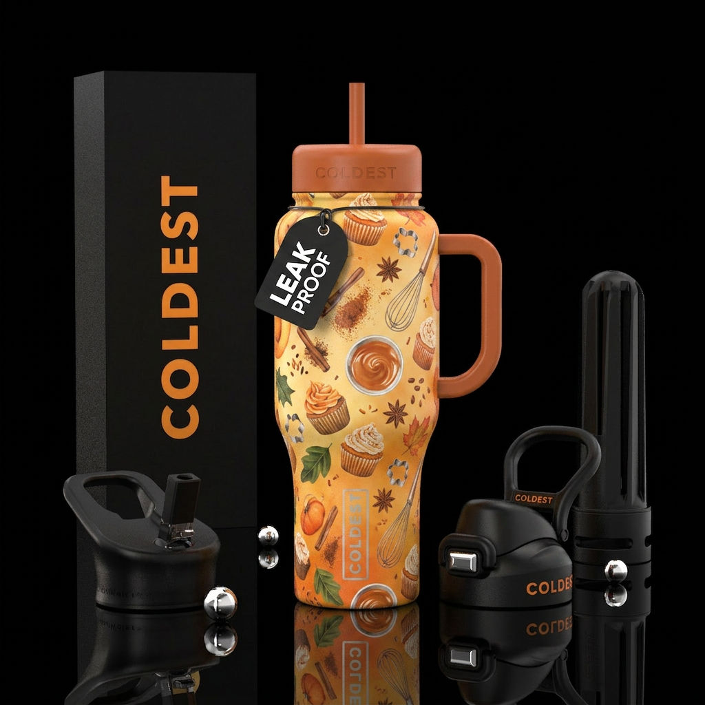 Tumbler inspired by Fall baking water bottle design