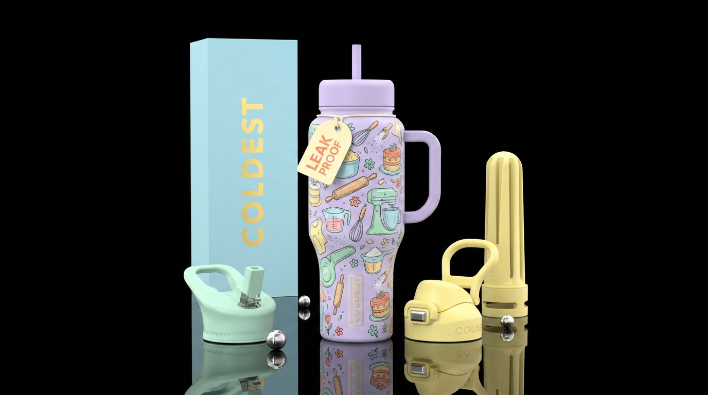 Tumbler inspired by spring baking water bottle design