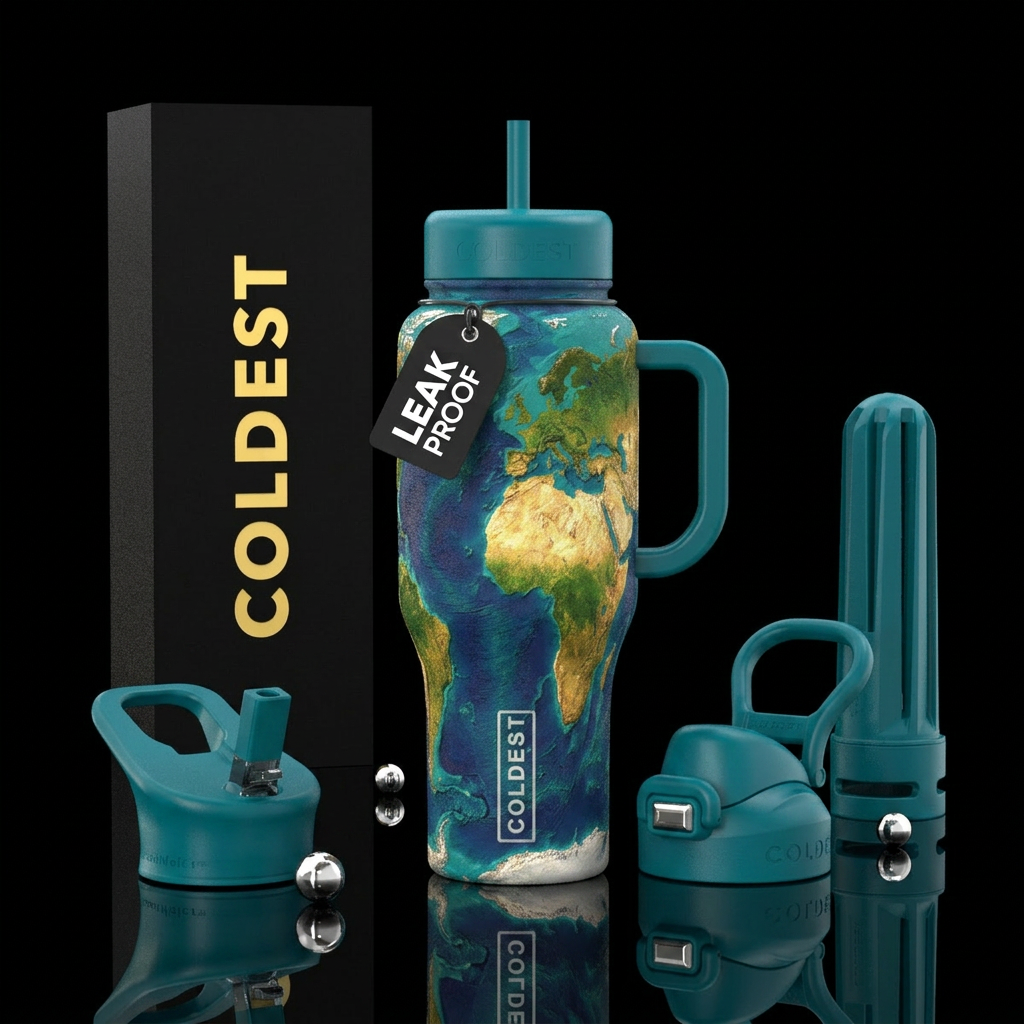 3d sand map water bottle design