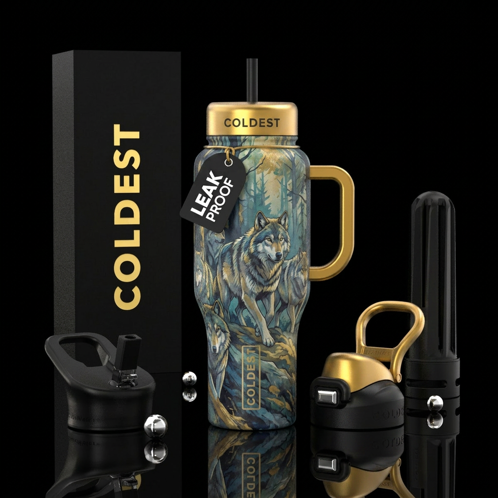Dire wolf pack un water bottle design