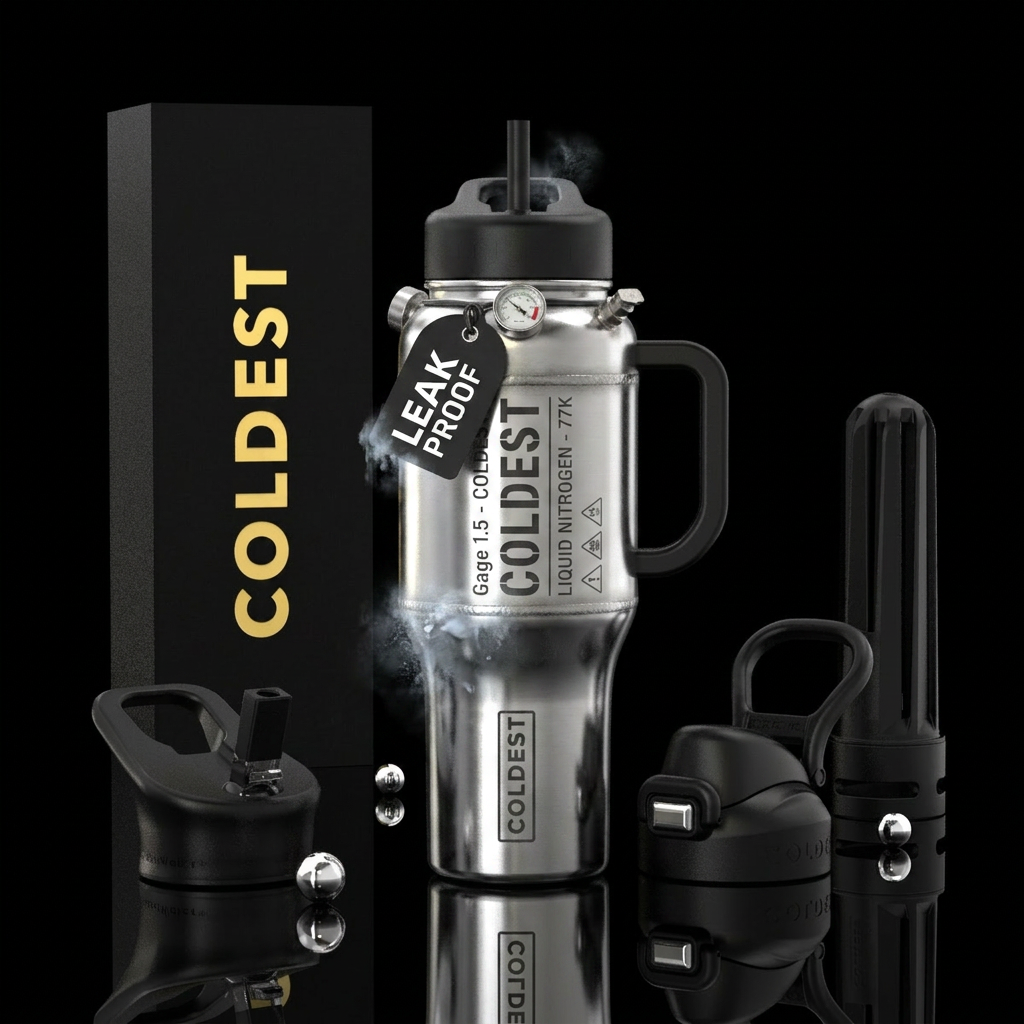 Tumbler resembles a liquid nitrogen tank that says... water bottle design