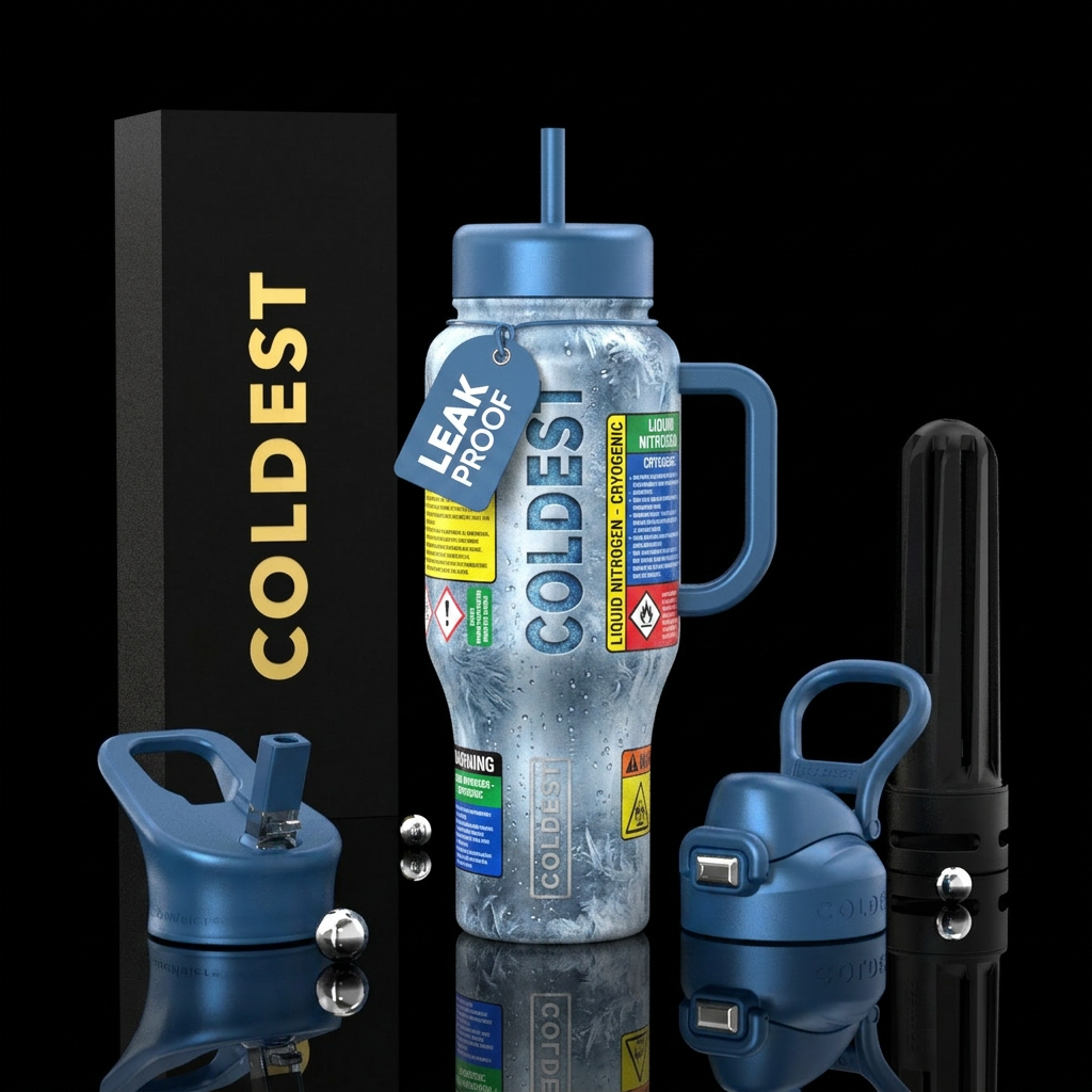 Tumbler resembles a liquid nitrogen tank that says... water bottle design