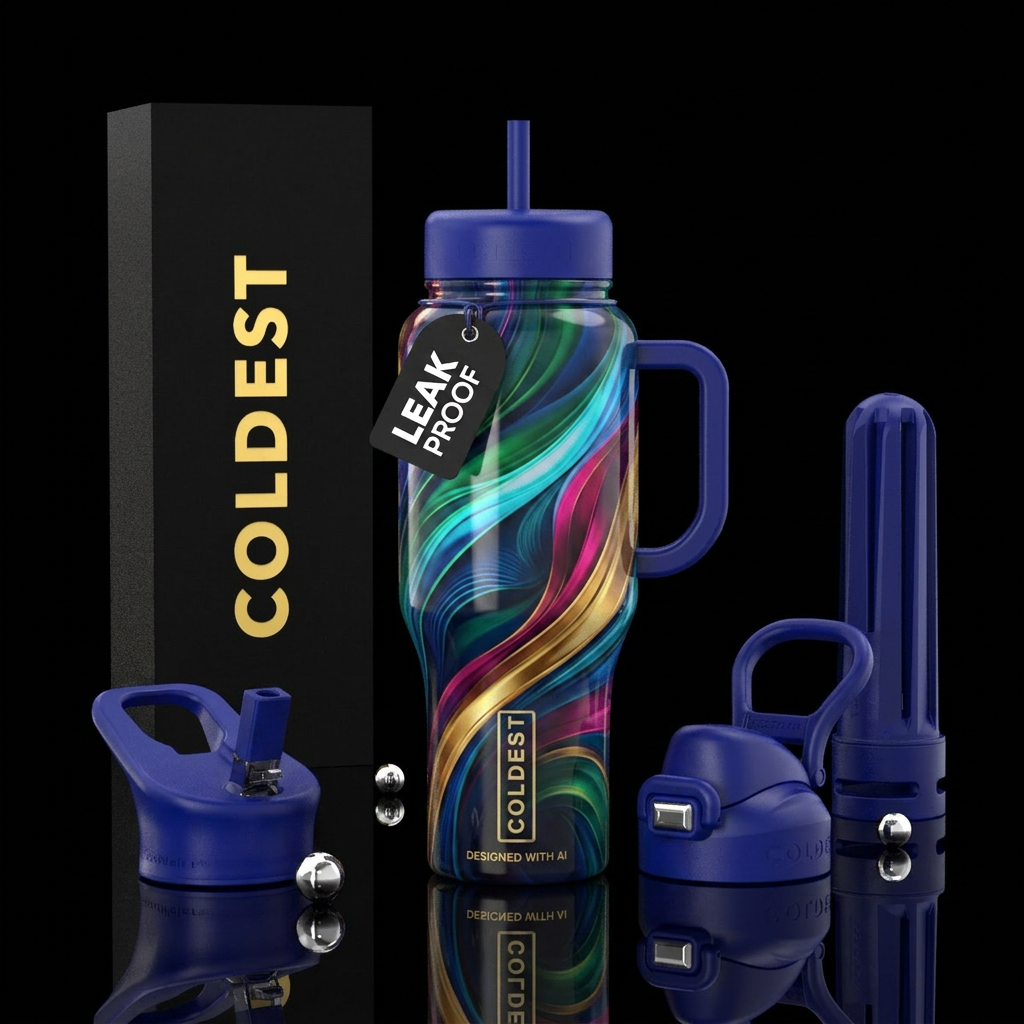 The perfect coldest bottle designed by AI water bottle design