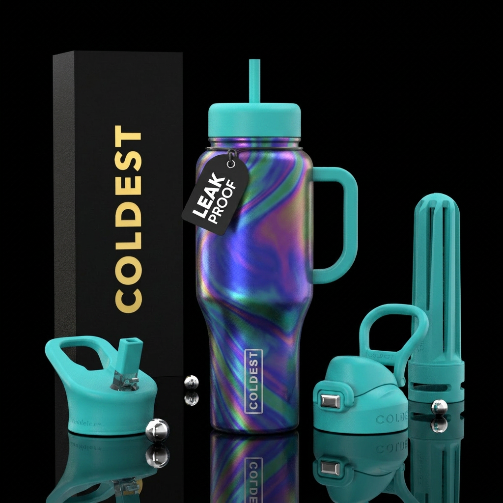 A perfect coldest bottle designed by AI water bottle design