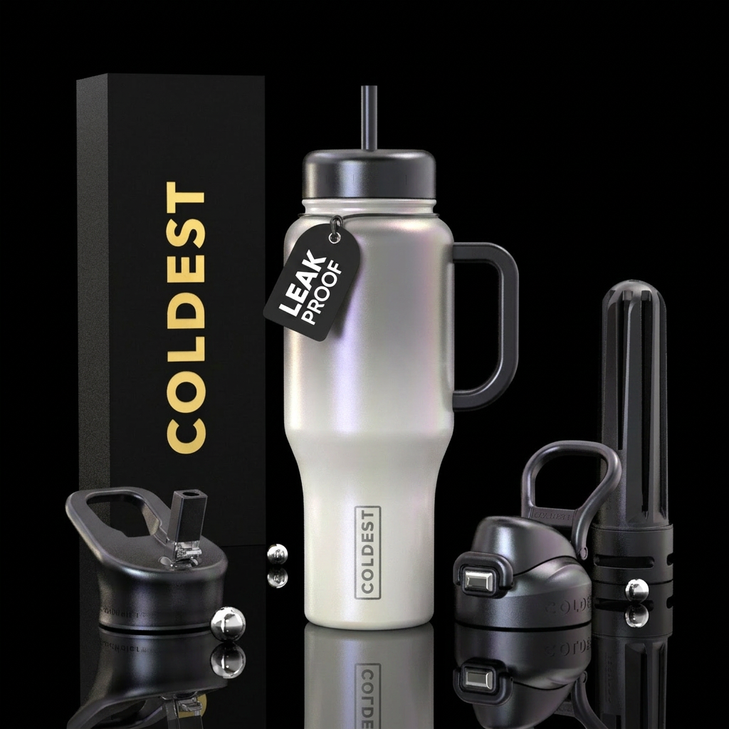 White to black pearl water bottle design