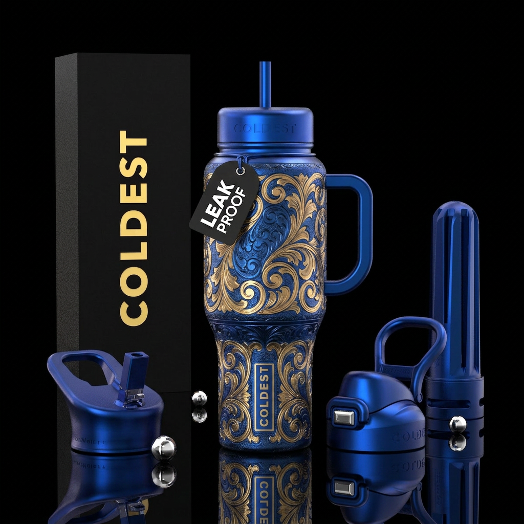 Tumbler inspired by Samual Colt engravers water bottle design