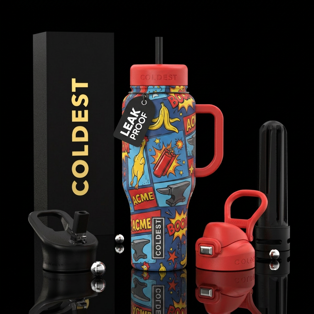 Tumbler inspired by slapstick cartoons water bottle design