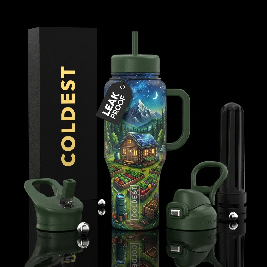 Tumbler inspired by living off grid water bottle design